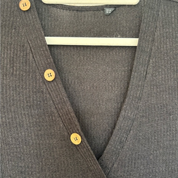 NWOT-Black Long Sleeve Button Dress - Picture 2 of 10